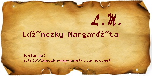 Lánczky Margaréta névjegykártya